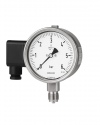 9631 Pressure gauges with Bourdon tube RSCh 100-3, safety category S3 according to DIN EN 837-1, integrated pressure transmitter DMU, mechanical pressure measuring instruments, pressure transmitters by ARMANO